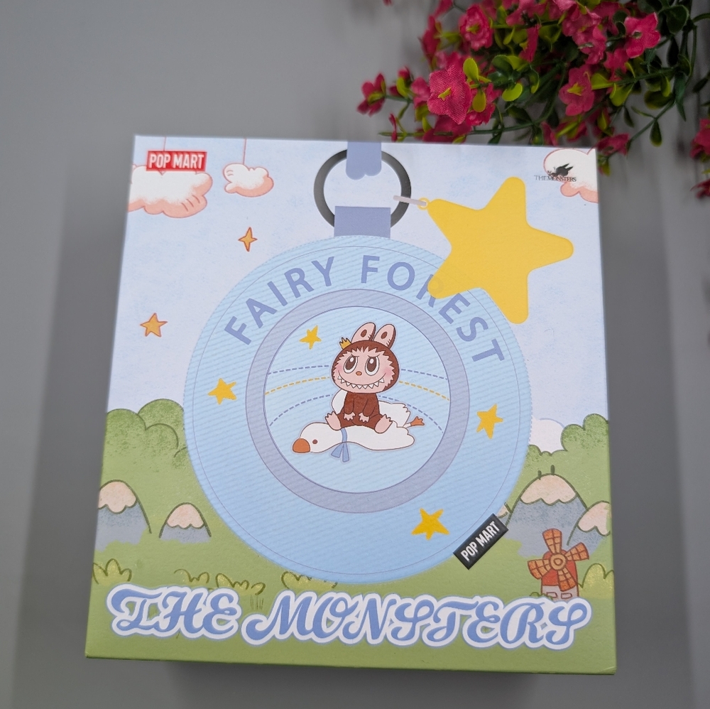 BNIB Authentic Labubu Fairy Forest Blue Bucket Hat Mini Bag with Star Charm